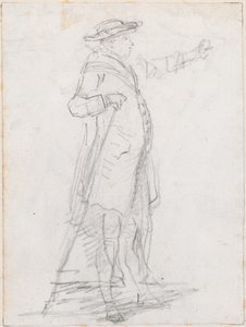 Man with a Walking Stick, Seen in Profile by Hubert Robert