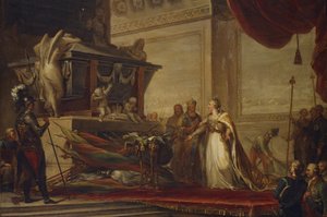 Catherine II laying the trophies of the Battle of Chesma on the tomb of Peter the Great