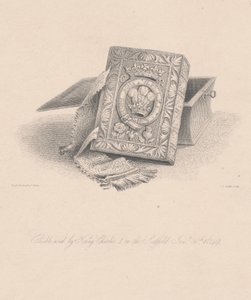 Bible Used By King Charles I on the Scaffold on 30th January 1649 (engraved by C.J. Smith) by Hugh Irvine