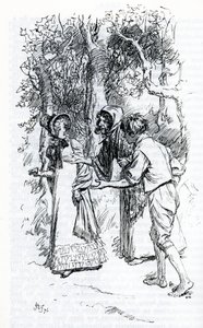 Harriet, attacked by gypsies (illustration) by Hugh Thomson