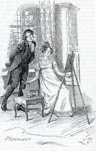 Mr. Elton Making Admire the Portrait of Hariett Painted by Emma by Hugh Thomson