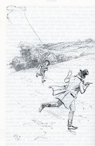 Mr Knightley flying a kite