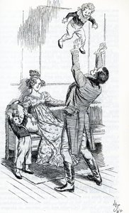 Mr. Knightley Playing with His Children by Hugh Thomson