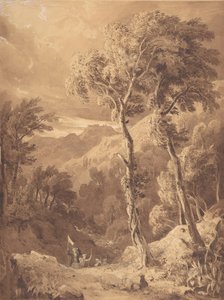 Mountainous Landscape with a Party of Travellers Scene on the River Pellene Achaia