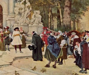The Great Elector Receives Emigrants by Hugo (after) Vogel