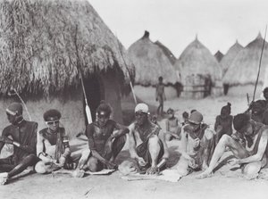 Africa: Shilluk Warriors Rubbing Themselves with Wood Ashes