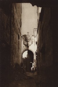 Mexico: Mexico City, Old Courtyard on Cinco de Febrero Street by Hugo Brehme