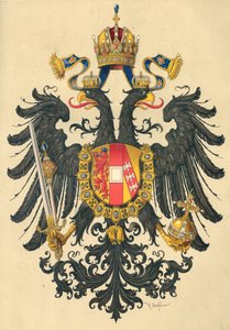 Small coat of arms of the Empire of Austria, 1890 by Hugo Gerard Strohl