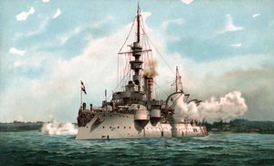 S.M. Coastal Battleship Odin in Salute