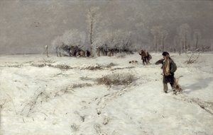 Hunting in the Snow by Hugo Muhlig