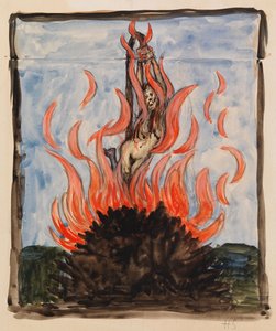 The Witch at the Stake by Hugo Simberg