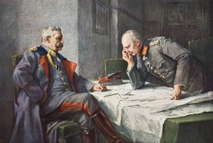 General von Hindenburg and Generalquartiermeister Erich von Ludendorff at the Map Table