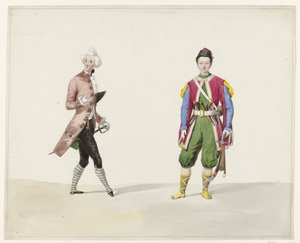Two Men in Historical Costume, 1841 (Six Watercolors of Historical Costumes for the Costumed Ball in 1841)