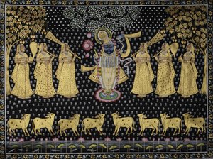 Divine Krishna and Gopis