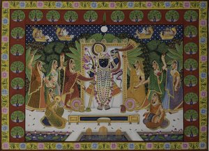 Gopis Adoring Krishna