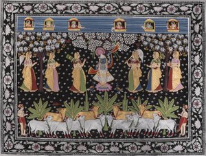 Krishna Gopis and Cows