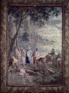 Tapestry depicting a rustic scene by I.V.Borcht, Flemish, 17th century