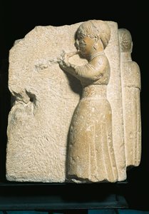Bas-relief Depicting an Aulos Player by Iberian