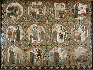St. Martin of Tours - Altar siding: scenes from the history of Saint Martin of Tours - 12 scenes from the life of Saint Martin - Iceland, embroidery