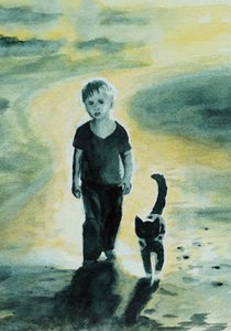Boy and Cat Walk by Ida Publishing
