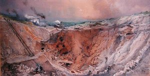 Opencast Mining at Vieille Montagne, Saone et Loire, c.1854