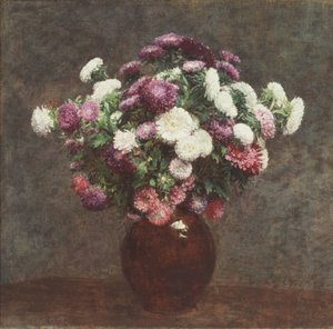 Asters in a Vase by Ignace Henri Jean Fantin Latour