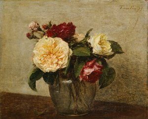 Red and Yellow Roses by Ignace Henri Jean Fantin Latour