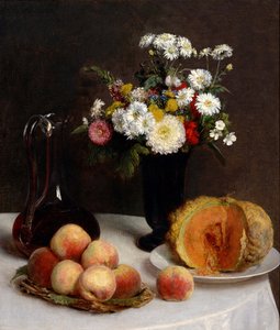 Still Life with Decanter, Flowers and Fruits