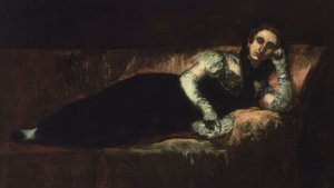 Reclining Woman with Mantilla and Gloves – 20th Century