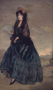 Woman with Mantilla, Flowers, and Fan