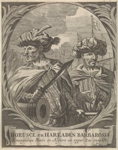 Portraits of Horusce and Hareaden Barbarossa, Barbary Pirates by Ignatius Lux