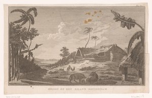 View of Nomuka Island in the Pacific Ocean from the Land (View of Rotterdam Island) by Ignaz Sebastian Klauber (possibly)