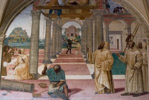 Life of St Benedict, Scene 11: Benedict Founds Twelve Monasteries