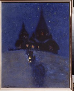 Church in Kuokkala on Christmas Night by Ilya Efimovich Repin