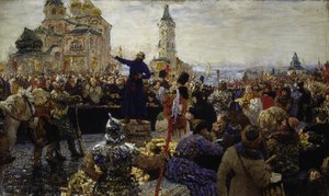 Minin Appeals to the People of Nizhny Novgorod in 1611 by Ilya Efimovich Repin