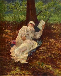 Leo Nikolayevich Tolstoy takes a Rest in the Woods by Ilya Efimovich Repin