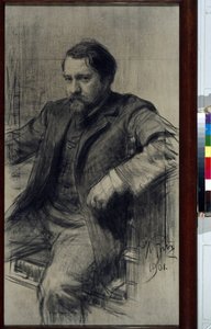 Portrait of the Painter Valentin Aleksandrovitch Serov (1865-1911) - Drawing by Ilya Yefimovich Repin (1844-1930) by Ilya Efimovich Repin