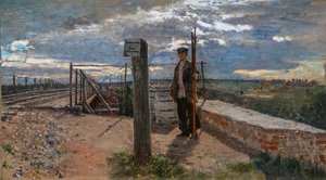 Railway Worker in Khotkovo by Ilya Efimovich Repin