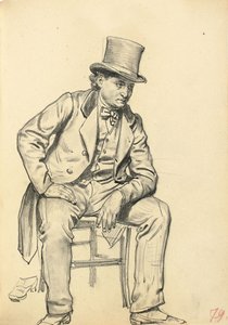 Seated Man, Arm Leaning on His Leg by Ilya Efimovich Repin