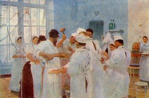 Surgeon Yevgeni Vasilyevich Pavlov in the Operating Theatre by Ilya Efimovich Repin