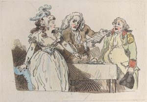 A Young Woman Heiress Prepares to Sign a Document, 1780-1800 by Imitator of Thomas Rowlandson.
