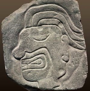 Incan relief representing a face in profile