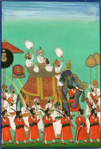 Rajah of Jodhpur Riding an Elephant, c1780