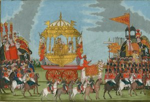Rajah of Tanjore Riding an Elephant to a marriage ceremony, c. 1780