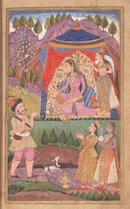 Folio 138 Farhad Recounts His Adventures to Princess Shirin, from the Khusrau and Shirin, Deccani School, 1722 by Indian School