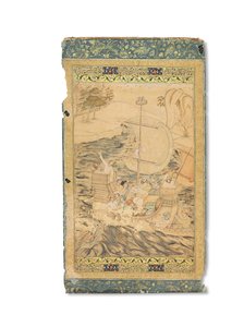 A Caravel Attacked by a Sea Monster, Mughal India, c.1590 by Indian School