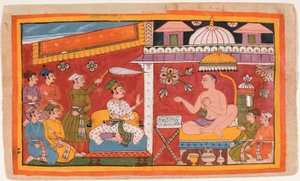 A Jain Teacher Receives a Prince and His Retinue