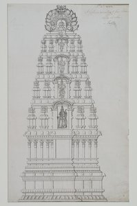 A five storey gopuram by Indian School