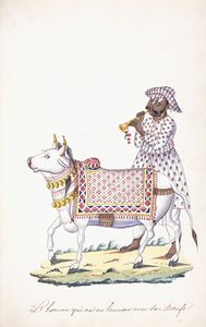 A man with his ox, c. 1825 by Indian School