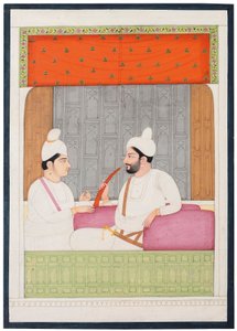 A Portrait of Raja Sansar Chand of Kangra and His Son Aniruda Chand, Kangra, Punjab Hills, North India